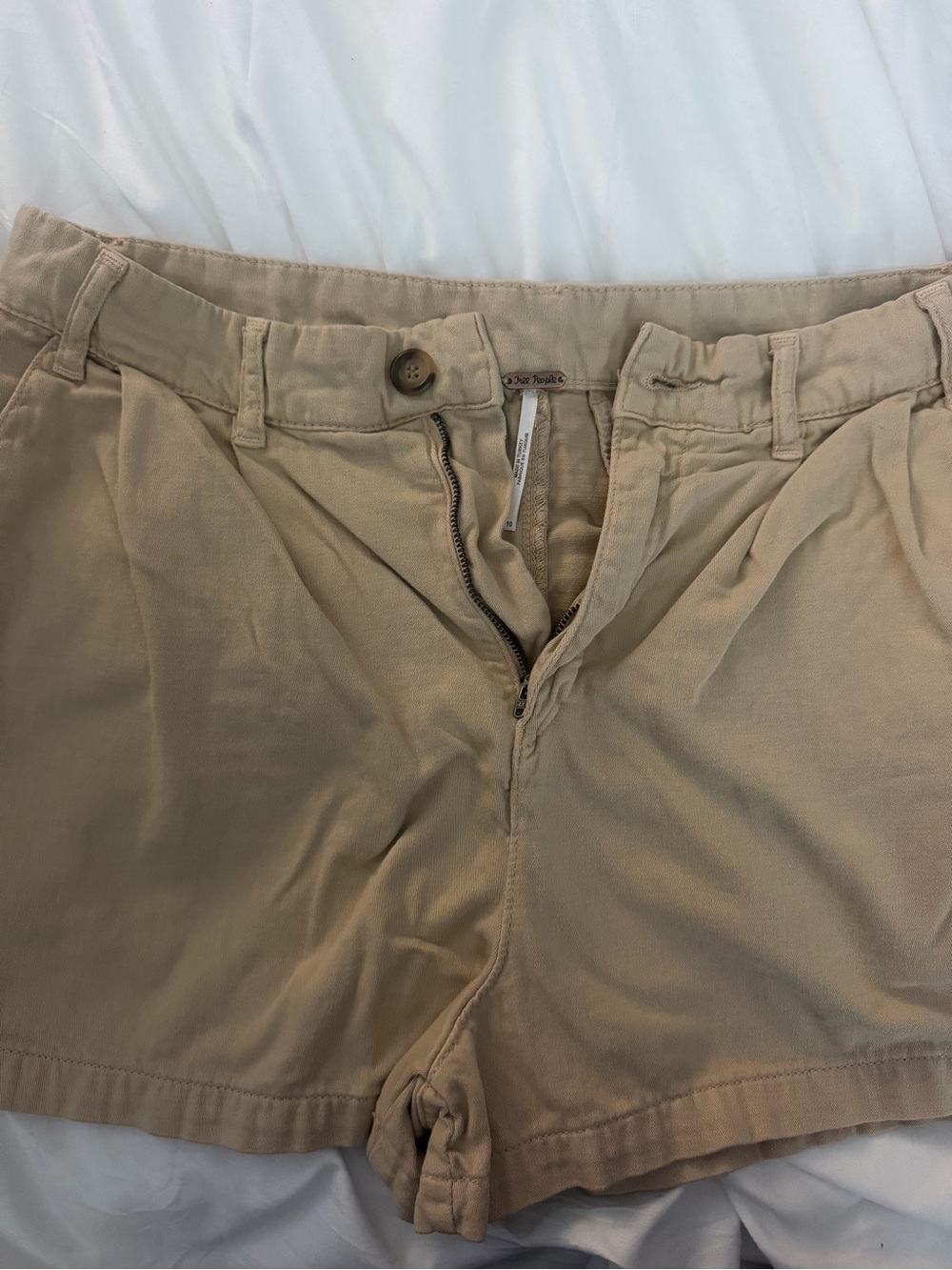 Free People Tan Pleated Womens Chinos